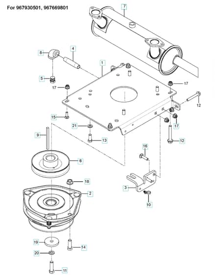 Husqvarna Z572X - Engine Mounting With Guards & Muffler