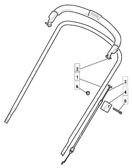 M44 HP - 2008 - 292501043/UM8 - Mountfield Rotary Mower Upper Handle Diagram