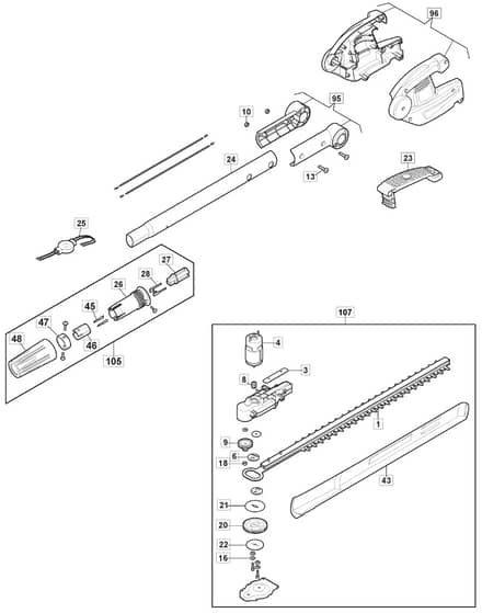 MPS 24 Li - 2019-2021 - 277030023/M18 - Mountfield Brushcutter Hedge Trimmer Diagram