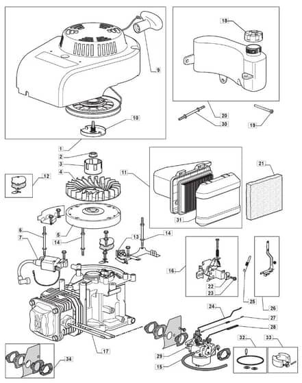 MLF 4845 TR - 2010 - 294482043/MFR - Mountfield Rotary Mower WBE0702 Engine Diagram