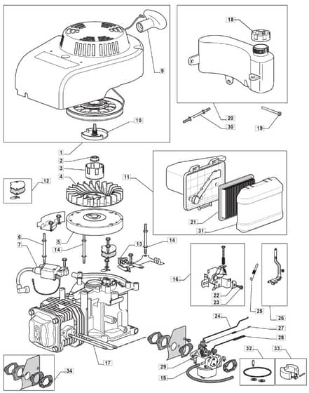 MULCHER INOX 504 PD - 2010 - 291562043/UM9 - Mountfield Rotary Mower WBE0701 Engine Diagram