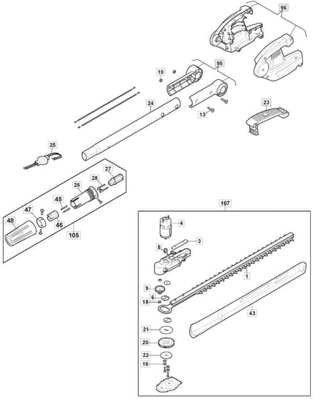 MPH 24 Li - 2019 - 277040023/M18 - Mountfield Brushcutter Hedge Trimmer Diagram