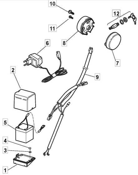 S461R PD ES - 2012-2017 - 299489543/M12 - Mountfield Rotary Mower Electric Start Diagram