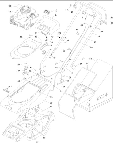 Hayter Spirit 41 Petrol AD - 619J (402000000 - 999999999) - Upper Assembly