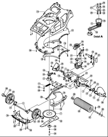 Hayter Spirit 41 Petrol Push - 617D (617D260000001 - 617D260999999) - Lower Mainframe