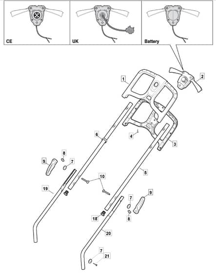 EL 340 - 2014 - 294340063/BQ - Mountfield Rotary Mower Upper Handle Diagram