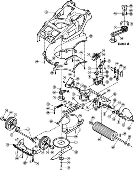 Hayter Spirit 41 Petrol AD - 619E (619E270000001 - 619E311089999) - Lower Mainframe