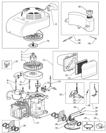 HW511 PD - 2011 - 299536043/M11 - Mountfield Rotary Mower WBE0701 Engine Diagram