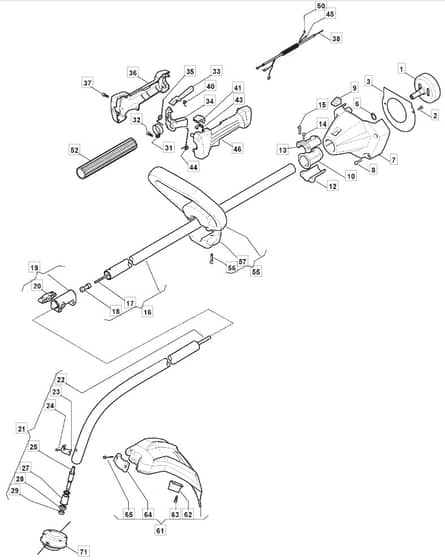 MT 2801 J - 2016 - 280110103/M12 - Mountfield Trimmer Main Assembly Diagram