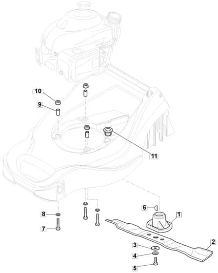 HP414 - 2020 - 297411043/M20 - Mountfield Rotary Mower Blade Diagram