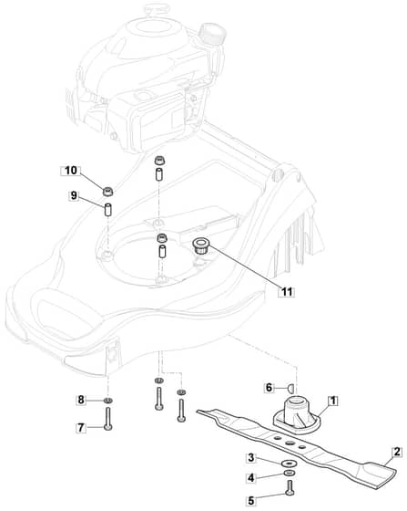 HP414 - 2017-2018 - 297411243/BQ - Mountfield Rotary Mower Blade Diagram