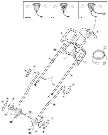 PRINCESS 42 - 2021 - 294420063/M21 - Mountfield Rotary Mower Handle Diagram