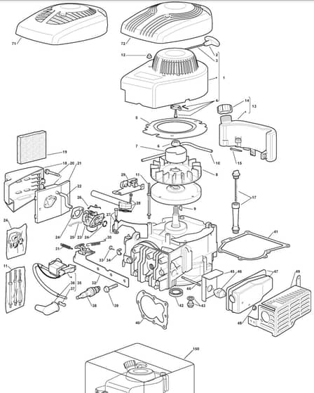 MULTICLIP 50 - 2008 - 291502048/BQ - Mountfield Rotary Mower SV150 Engine Diagram