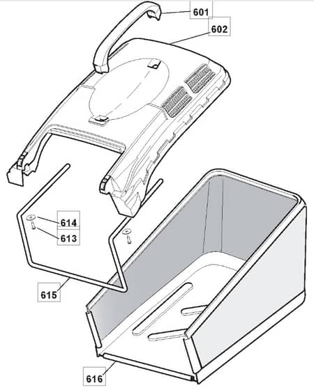EL 4100 - 2009-2011 - 294411663/MI8 - Mountfield Rotary Mower Grass Bag Diagram