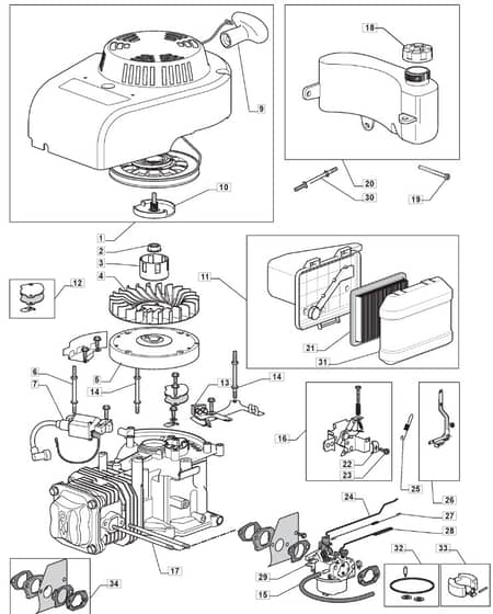 M5010 HP - 2008 - 292501043/MO8 - Mountfield Rotary Mower WBE0701 Engine Diagram