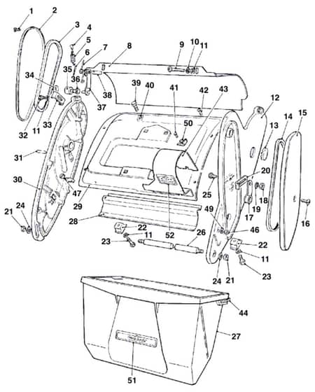 Qualcast Suffolk Punch 35S - F016L80220 - Main Assembly