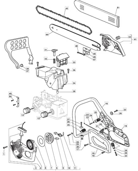 MC 3814 - 2011 - 223514003/MO8 - Mountfield Chainsaw Housing Diagram