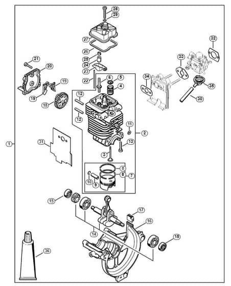 Genuine Stihl KM110 R / R - Engine Ø 40 mm