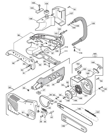 MC 340T - 2005 - 222812003/MOU - Mountfield Chainsaw Housing Diagram