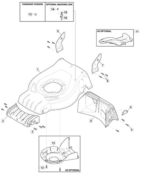 HP425 - 2015-2018 - 295431038/M15 - Mountfield Rotary Mower Deck Diagram