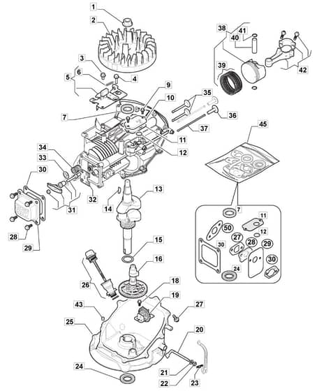 HP41 - 2020 - 297411248/MC - Mountfield Rotary Mower Crankshaft Diagram