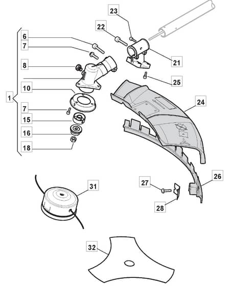 MB 3302 - 2012-2016 - 280221003/M12 - Mountfield Brushcutter Gear Head Diagram