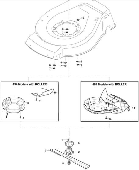 S46R PD Li - 2017-2020 - 299489003/M17 - Mountfield Rotary Mower Blade Diagram