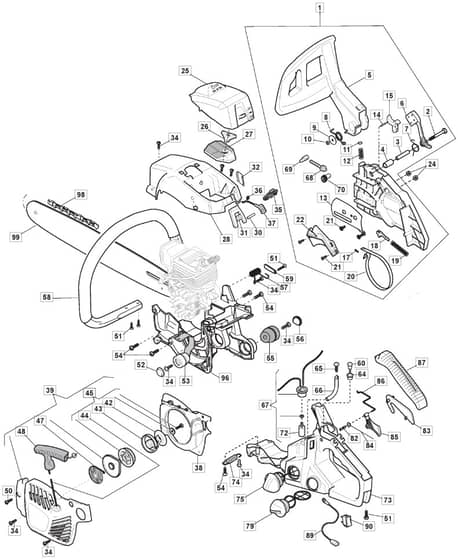 MC 640 - 2012-2015 - 204016003/M12 - Mountfield Chainsaw Housing Diagram