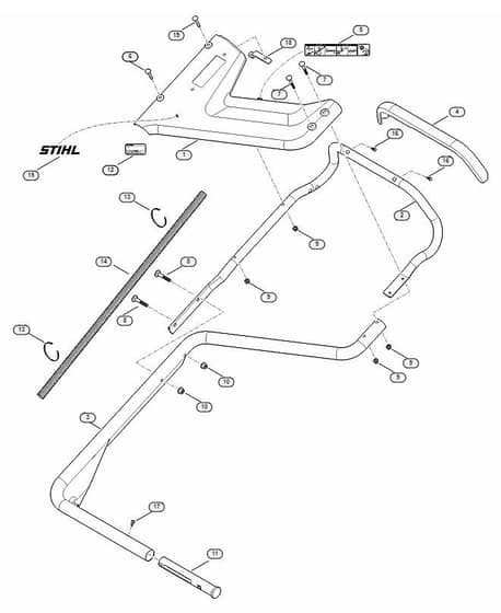 Genuine Stihl RM756.0 YC / B - Handle lower part