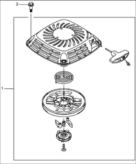 Hayter 21 Inch Heavy Duty - 455E (455E290000001 - 455E290999999) - Starter Assembly