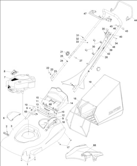 Hayter Harrier 56 Autodrive - 560J (316000101 - 316999999) - Upper Mainframe