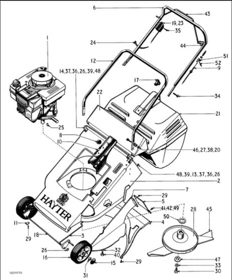 Hayter Hobby AD - 239 (239-003701 - 239-099999) - Mainframe Assembly - Hobby Autodrive
