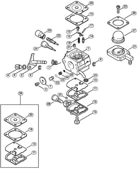 Genuine Stihl KR85 / F - Carburetor 4137/23 BR