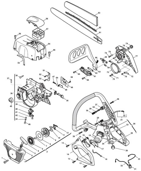 MC 4716 - 2010 - 224116003/MO8 - Mountfield Chainsaw Housing Diagram