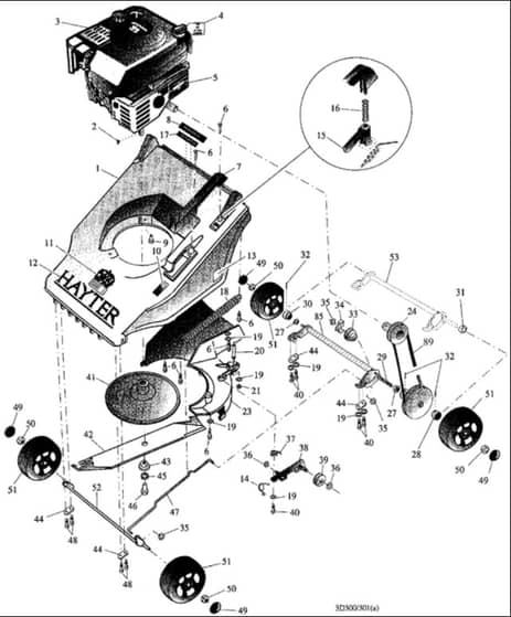 Hayter Hunter 41 AD - 301T (301T003603 - 301T099999) - Mainframe Diagram