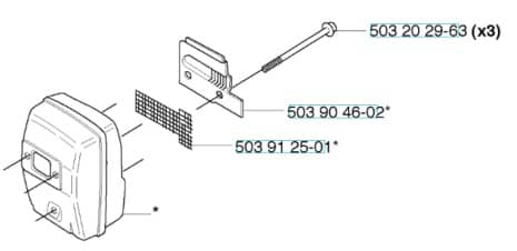 Husqvarna 235R from 20144800001-current - Muffler