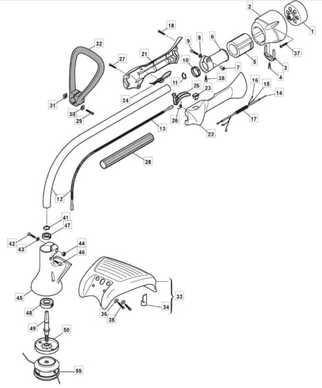 MT 26 - 2005-2007 - 282810003/MOU - Mountfield Brushcutter Handle Diagram