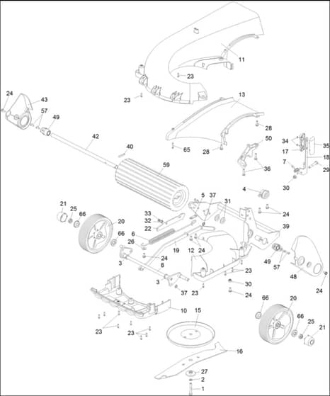Hayter Spirit 41 Petrol Push - 617J (315000001 - 315000172) - Lower Assembly