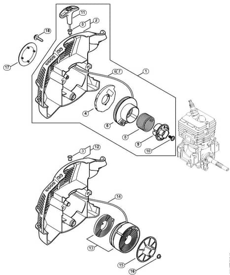 Genuine Stihl KM56 RC-E / B - Rewind starter KM 56 C