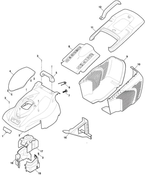 EL 380 - 2014 - 294380063/BQ - Mountfield Rotary Mower Main Assembly Diagram