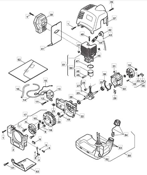 MB 36D - 2006-2007 - 284121003/MO6 - Mountfield Brushcutter Engine Diagram