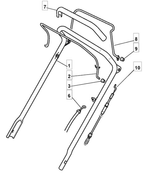 MULTICLIP 50 - 2008 - 291502048/BQ - Mountfield Rotary Mower Upper Handle Diagram