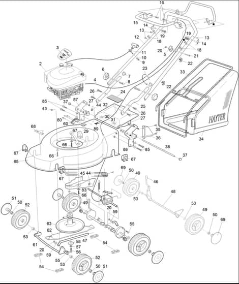 Hayter Motif 48 Push - 433H (433H313000001 - 433H313999999) - Main Assembly 433 Motif 48 Push