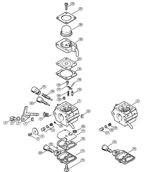Genuine Stihl KM85 / J - Carburetor C1Q-S157, C1Q-S69 (41.2017) (45.2009)