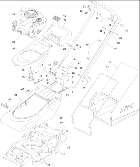 Hayter Spirit 41 Petrol Push 4 Wheel - 616J (315000001 - 315999999) - Upper Assembly