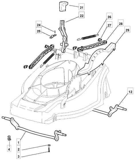 MLF 1600 - 2010-2011 - 294411663/MFR - Mountfield Rotary Mower Height Adjusting Diagram