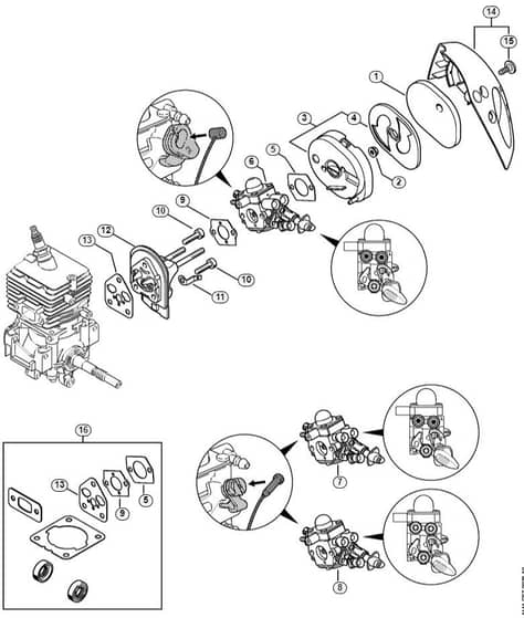 Genuine Stihl KM56 RC-E / H - Air filter, Spacer flange