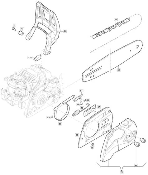 MC 4216 - 2017-2022 - 240421603/M17 - Mountfield Chainsaw Housing Diagram