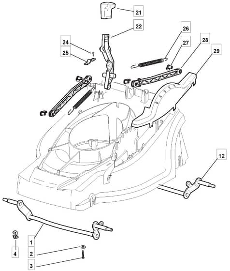 EL 4100 - 2009-2011 - 294411663/MI8 - Mountfield Rotary Mower Height Adjusting Diagram