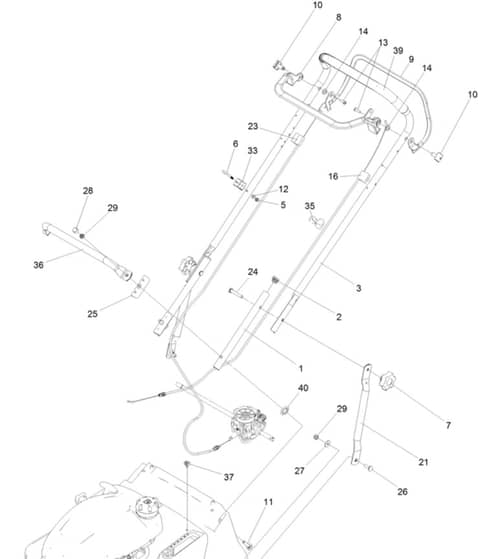 Hayter Harrier 41 Pro Autodrive FS - 379B (406000000 - 999999999) - Handlebar - Controls